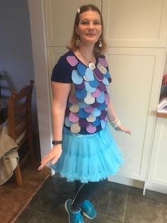 Mrs Woods as The Rainbow Fish for World Book Day